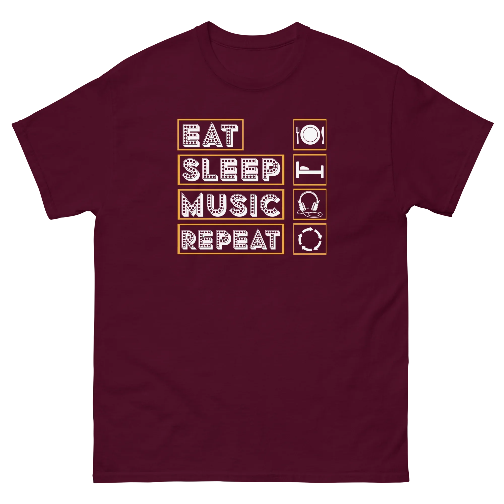 EAT SLEEP MUSIC REPEAT unisex unisex t-shirt - - Music t-shirts - Printoo Shop
