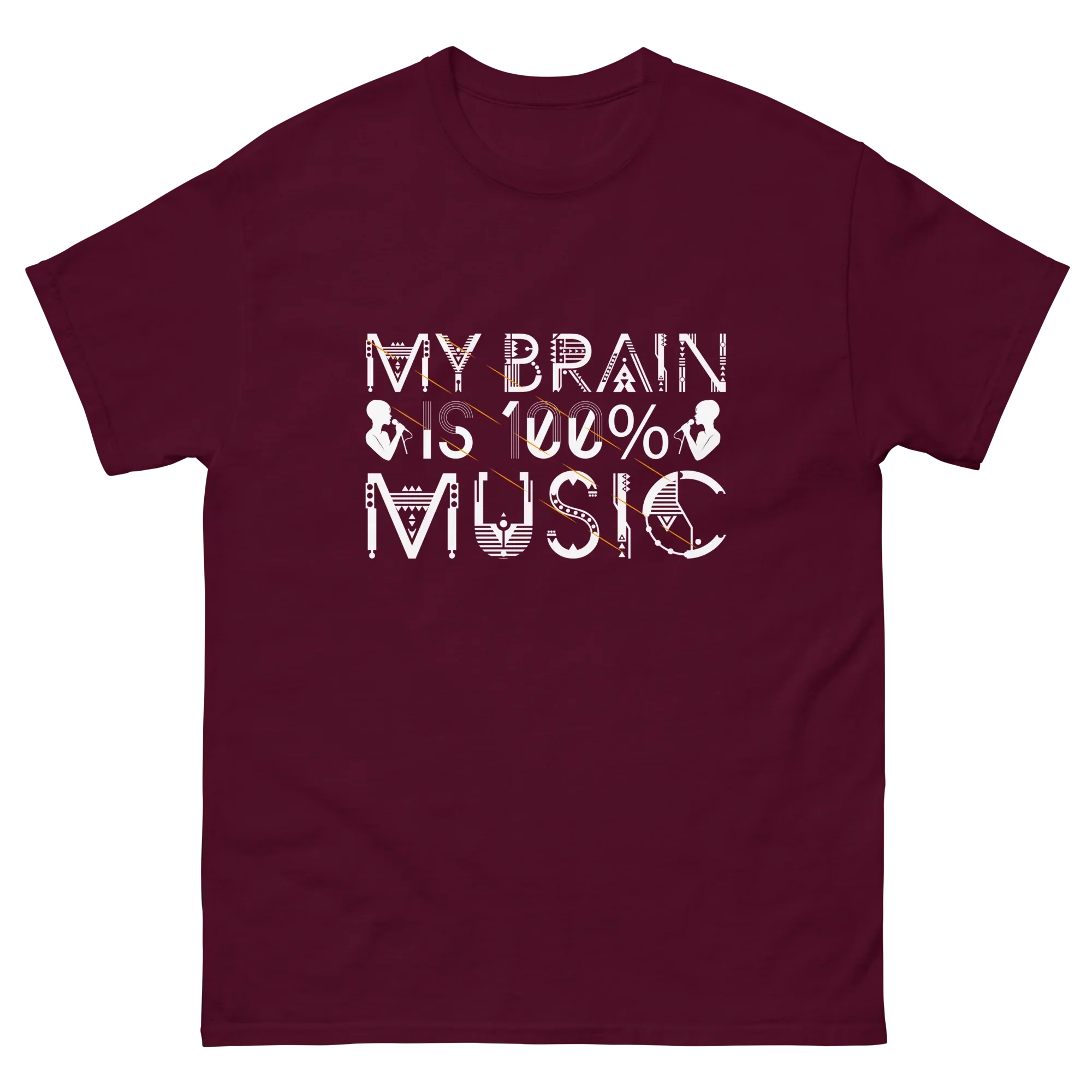 MY BRAIN IS 100%MUSIC unisex t-shirt - - Music t-shirts - Printoo Shop
