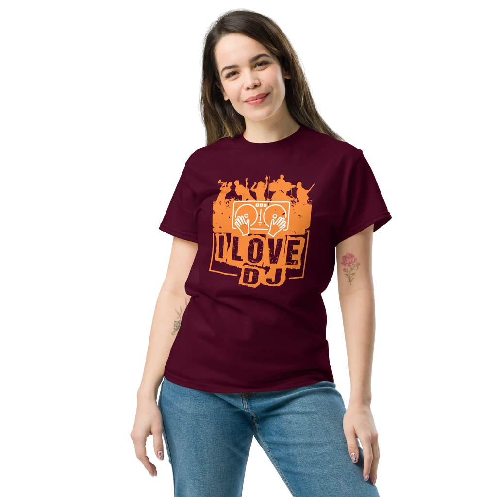 I LOVE DJ unisex t-shirt - - Music t-shirts - Printoo Shop