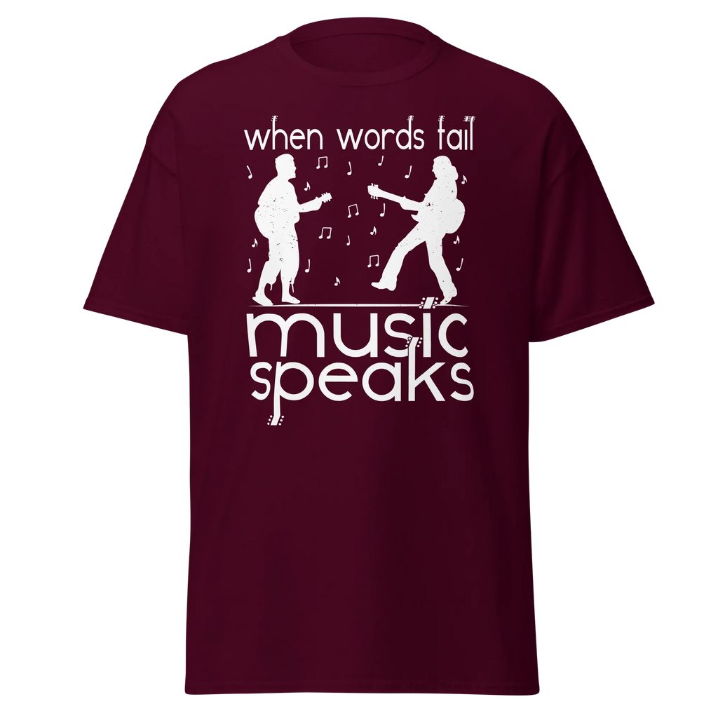 WHEN WORDS FAIL MUSIC SPEAKS unisex t-shirt - - Music t-shirts - Printoo Shop