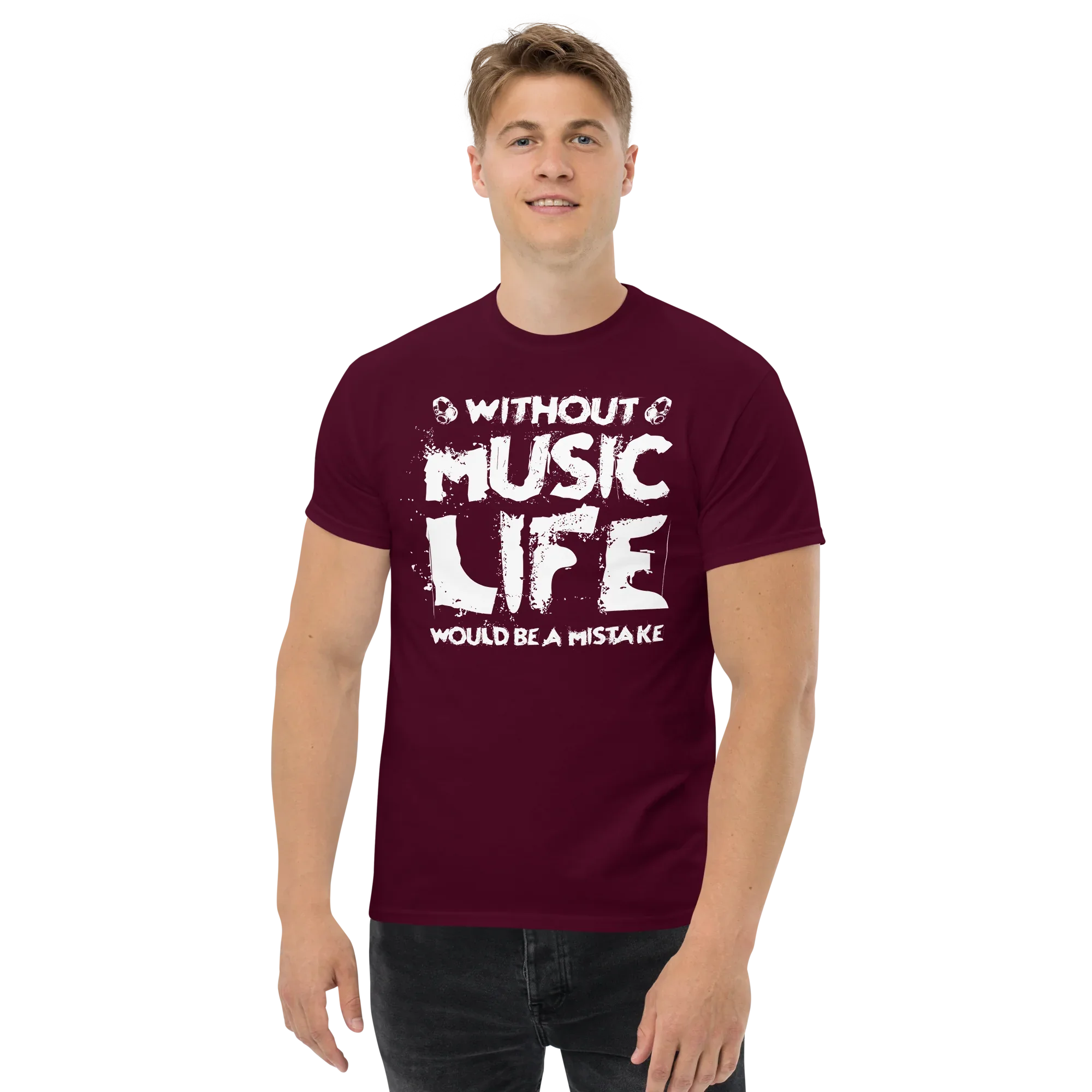 WITHOUT MUSIC unisex classic tee - Printoo Shop - - 033.png, Music t-shirt, t-shirt, unisex, Unisex Classic Tee | Gildan 5000