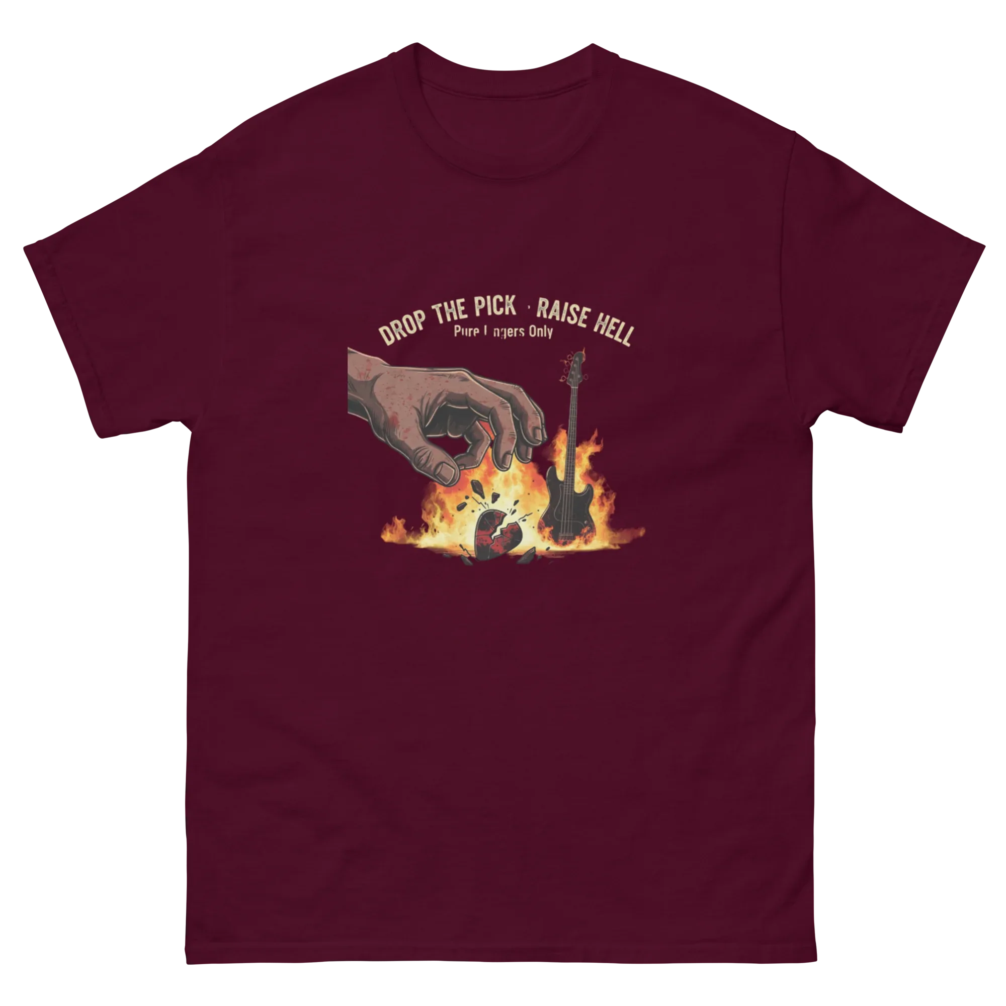 DROP THE PICK RAISE HELL unisex t-shirt - Printoo Shop - - metalmusic, Music t-shirt, t-shirt, unisex, Unisex Classic Tee | Gildan 5000