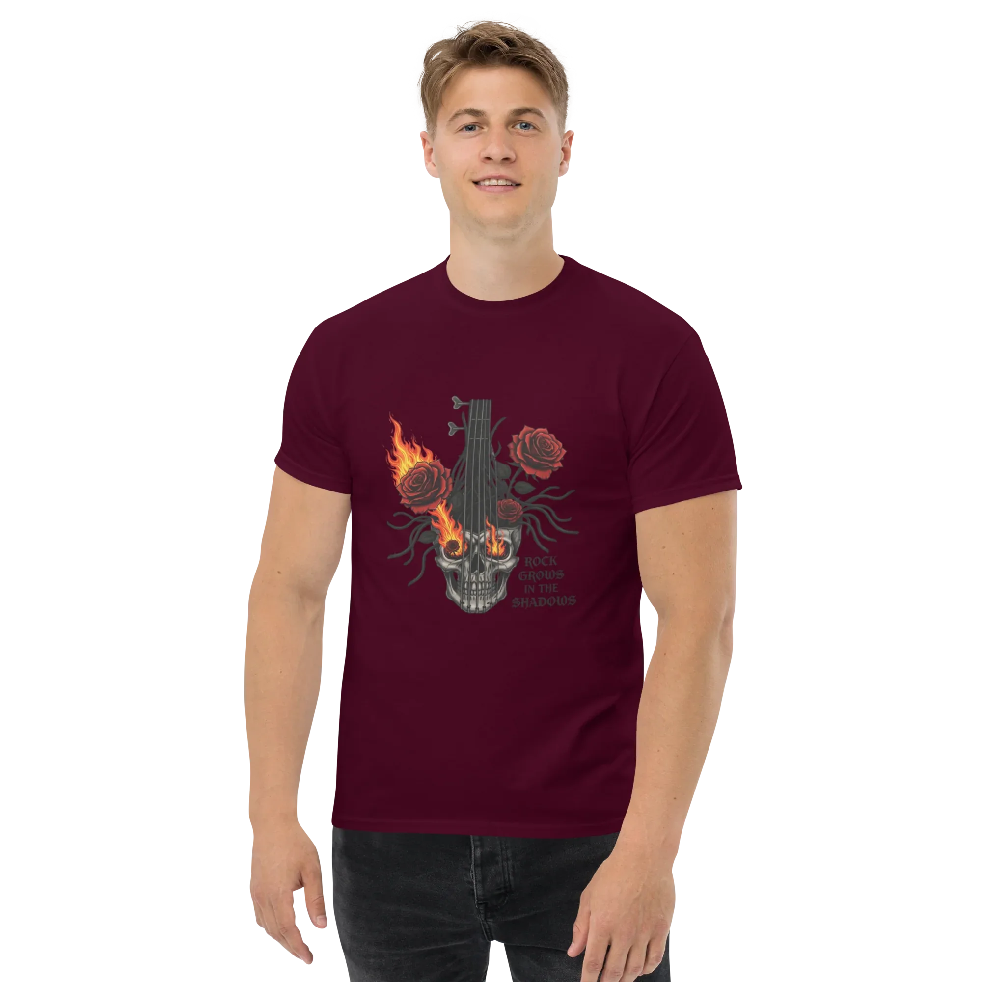 ROCK GROWS IN THE SHADOWS unisex t-shirt - Printoo Shop - - metalmusic, Music t-shirt, t-shirt, unisex, Unisex Classic Tee | Gildan 5000