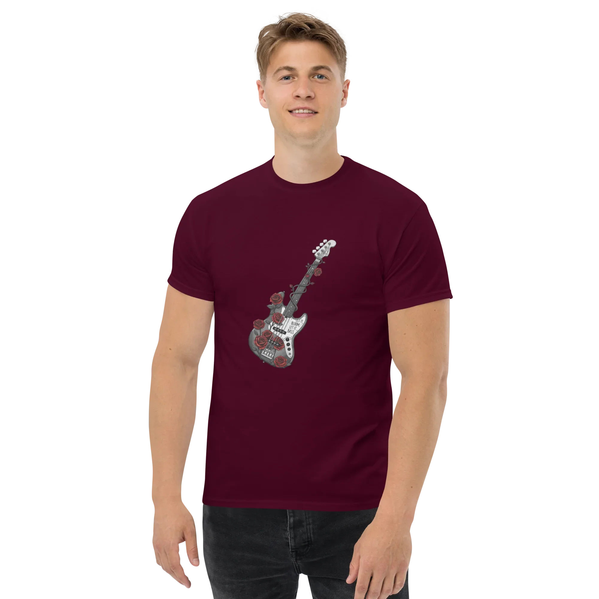 ROSE & GUITAR unisex t-shirt - Printoo Shop - - metalmusic, Music t-shirt, t-shirt, unisex, Unisex Classic Tee | Gildan 5000
