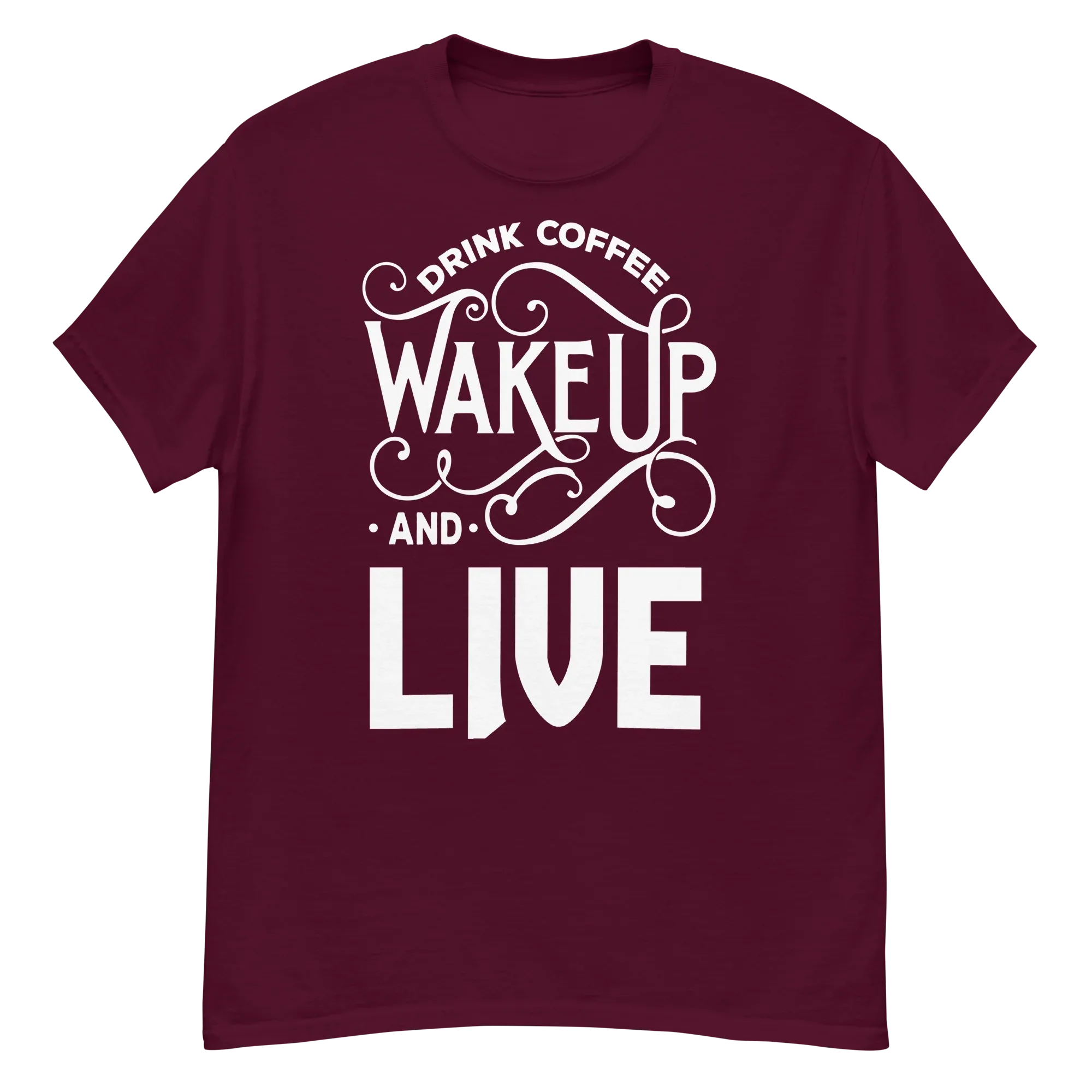 DRINK COFFEE WAKE UP AND LIVE unisex t-shirt - Printoo Shop - - t-shirt, unisex, Unisex Classic Tee | Gildan 5000