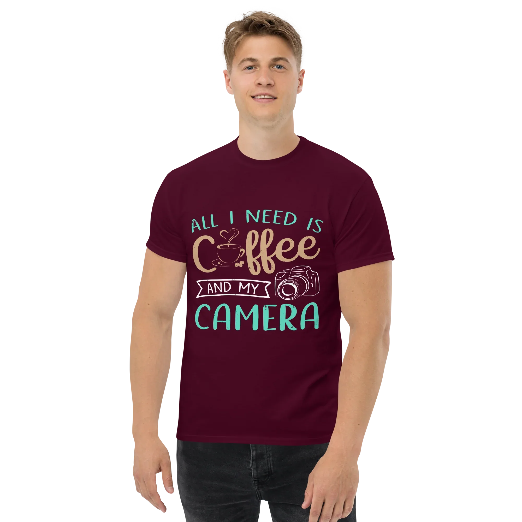 COFFEE AND CAMERA unisex t-shirt - Printoo Shop - - t-shirt, unisex, Unisex Classic Tee | Gildan 5000