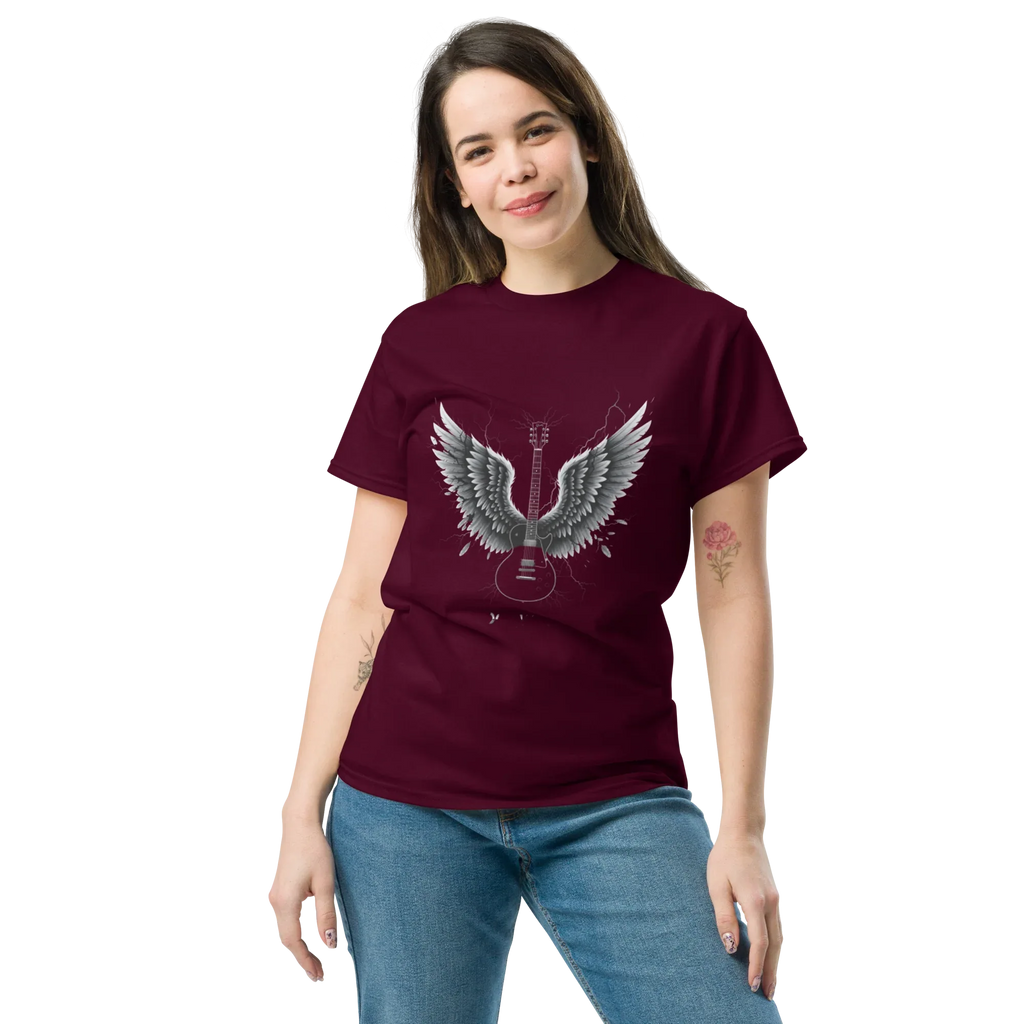 ANGEL WINGS unisex t-shirt - Printoo Shop - - metalmusic, Music t-shirt, t-shirt, unisex, Unisex Classic Tee | Gildan 5000