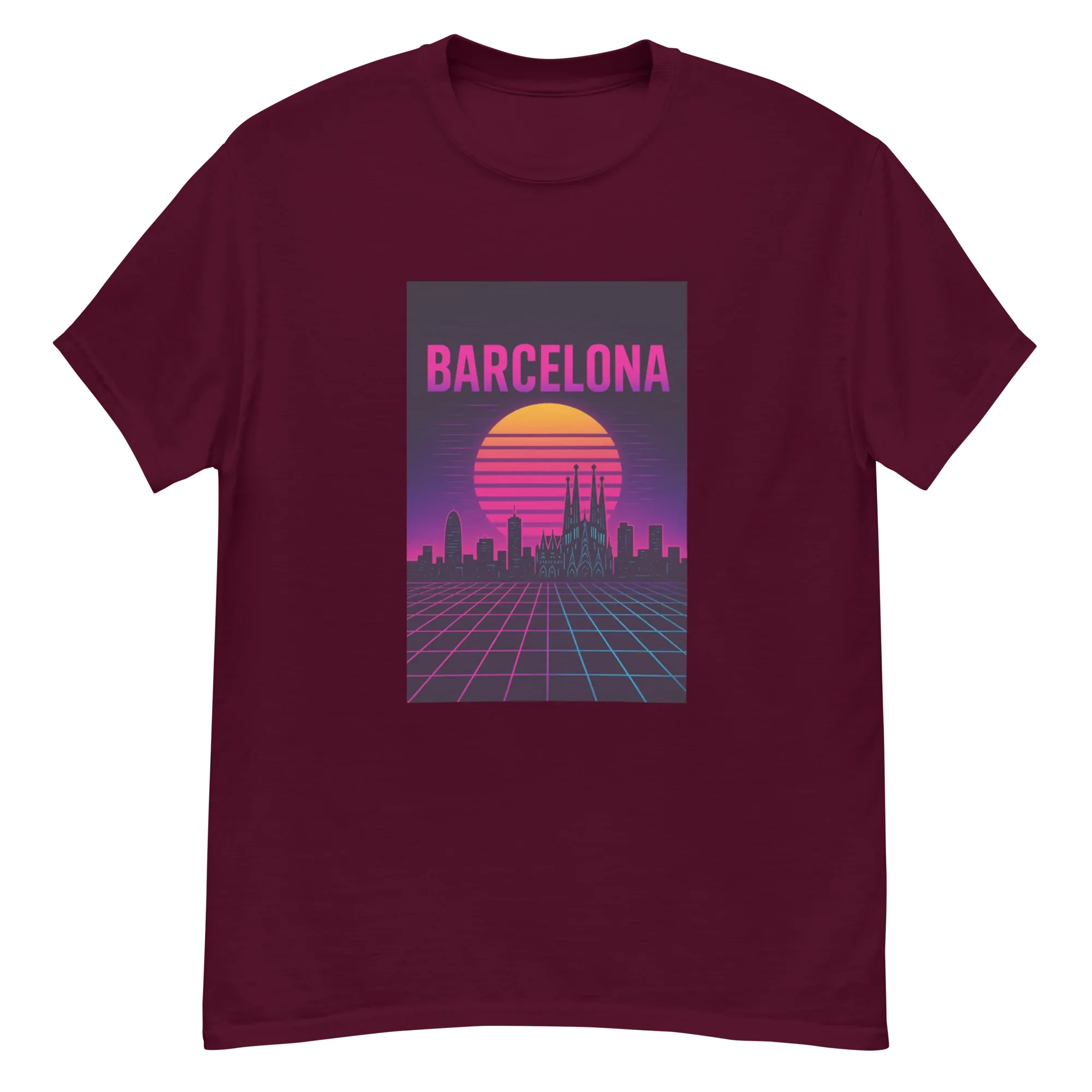 BARCELONA RETRO SYNTHWAVE unisex t-shirt - Printoo Shop - - Retro & Synthwave T-Shirts, t-shirt, unisex, Unisex Classic Tee | Gildan 5000