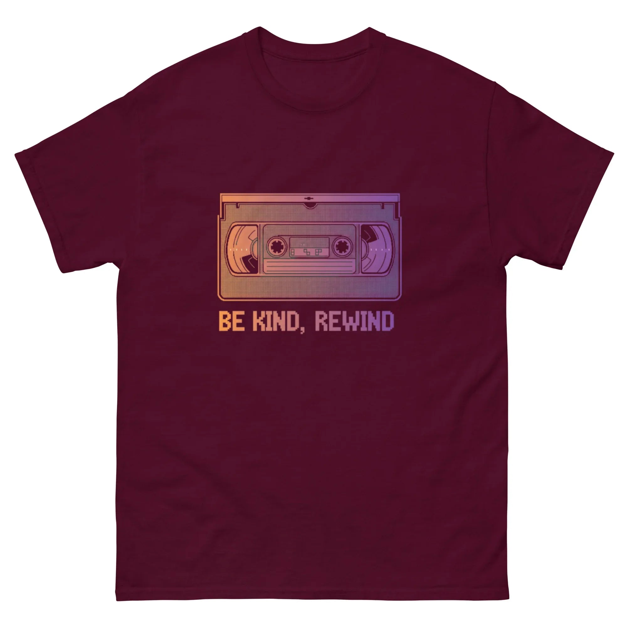 BE KIND REWIND unisex t-shirt - Printoo Shop - - Retro & Synthwave T-Shirts, t-shirt, unisex, Unisex Classic Tee | Gildan 5000