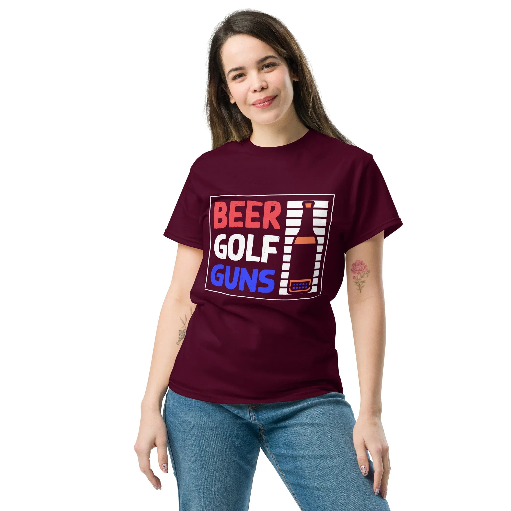 BEER GOLF GUNS unisex t-shirt - Printoo Shop - - Alcohol, beer, t-shirt, unisex, Unisex Classic Tee | Gildan 5000