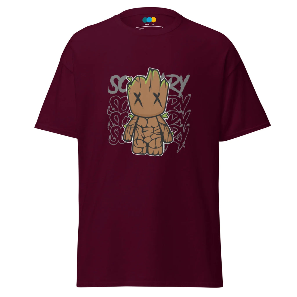MYSTIC WOODEN GUARDIAN men’s t-shirt - Maroon / S - Printoo Shop - 8404028_12634
