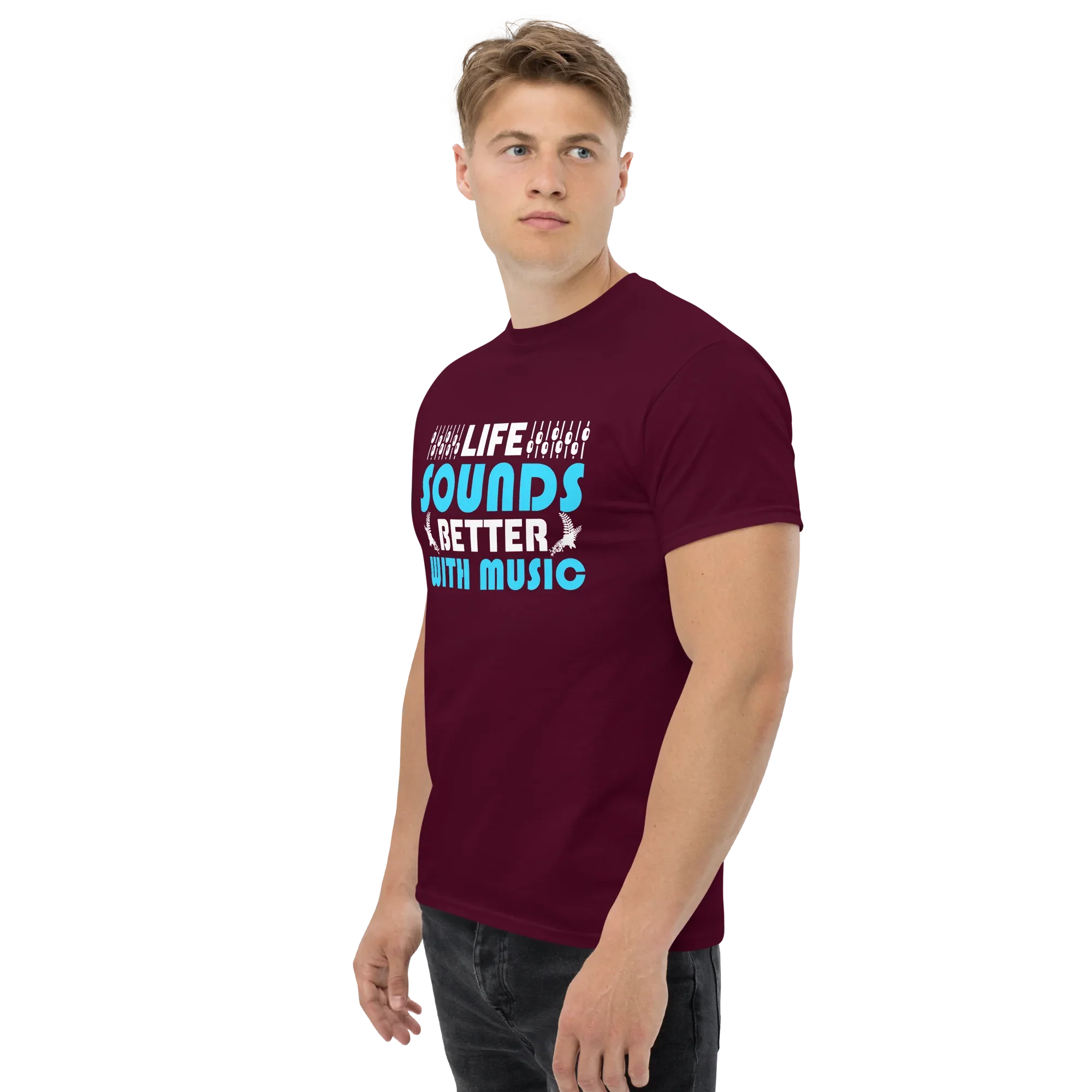 LIFE SOUNDS BETTER WITH MUSIC unisex t-shirt - - Music t-shirts - Printoo Shop