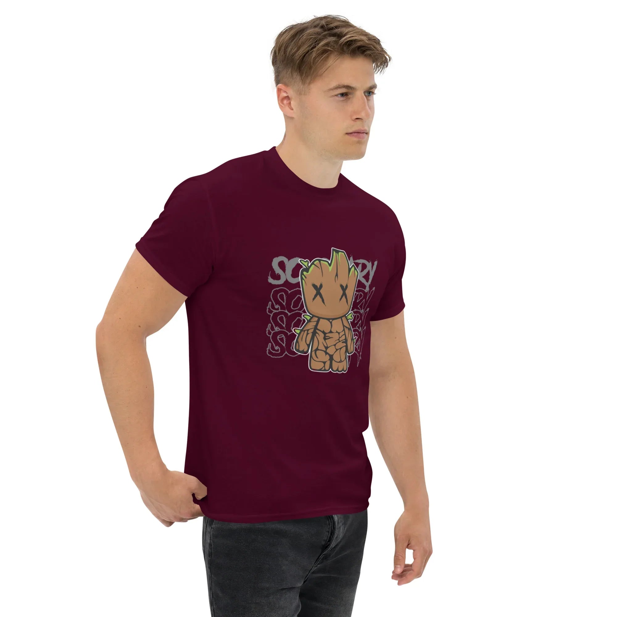 MYSTIC WOODEN GUARDIAN men’s t-shirt - Maroon / S - Printoo Shop - 8404028_12634