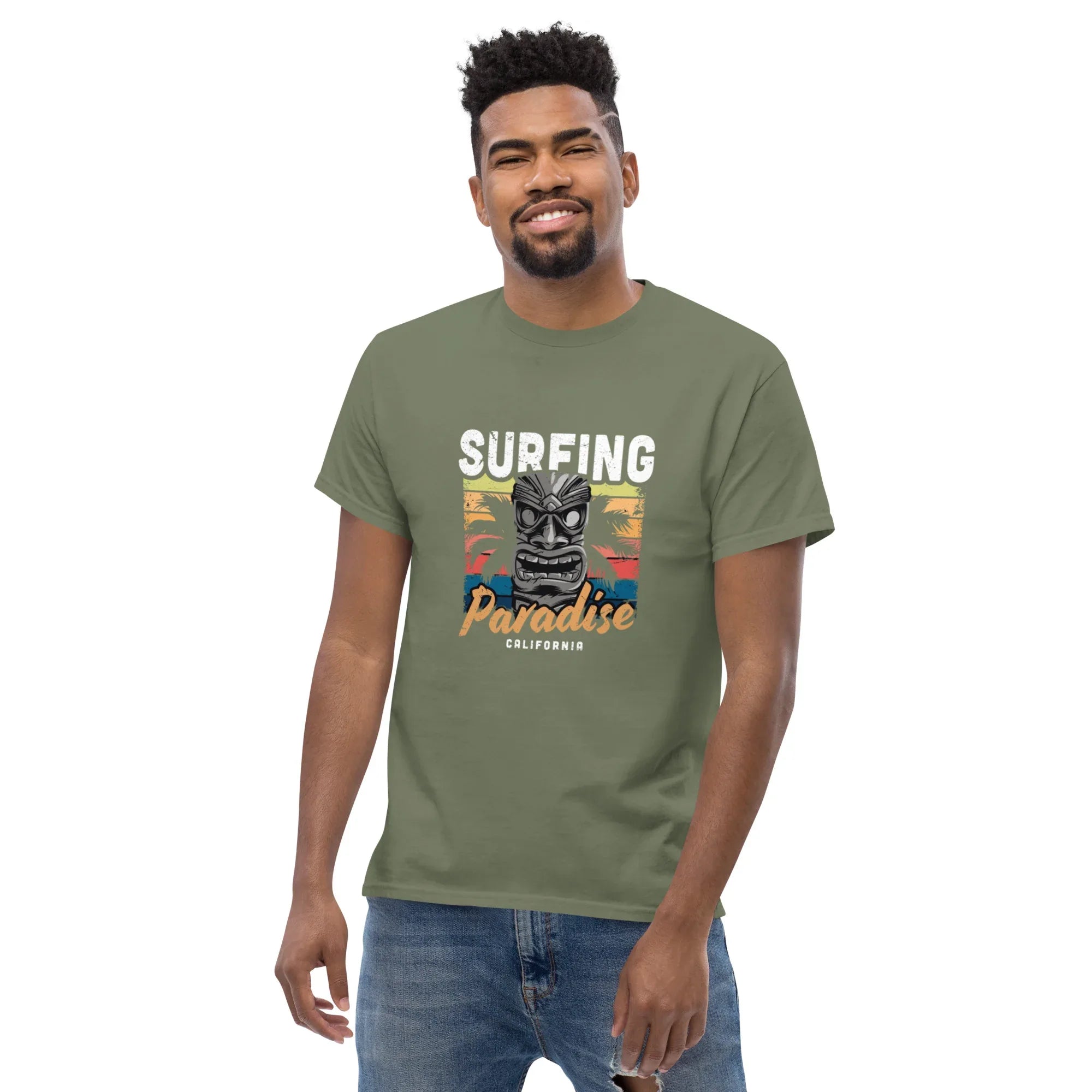 SURFING PARADISE men’s t-shirt - Sapphire / S - Printoo Shop - 8231181_21659