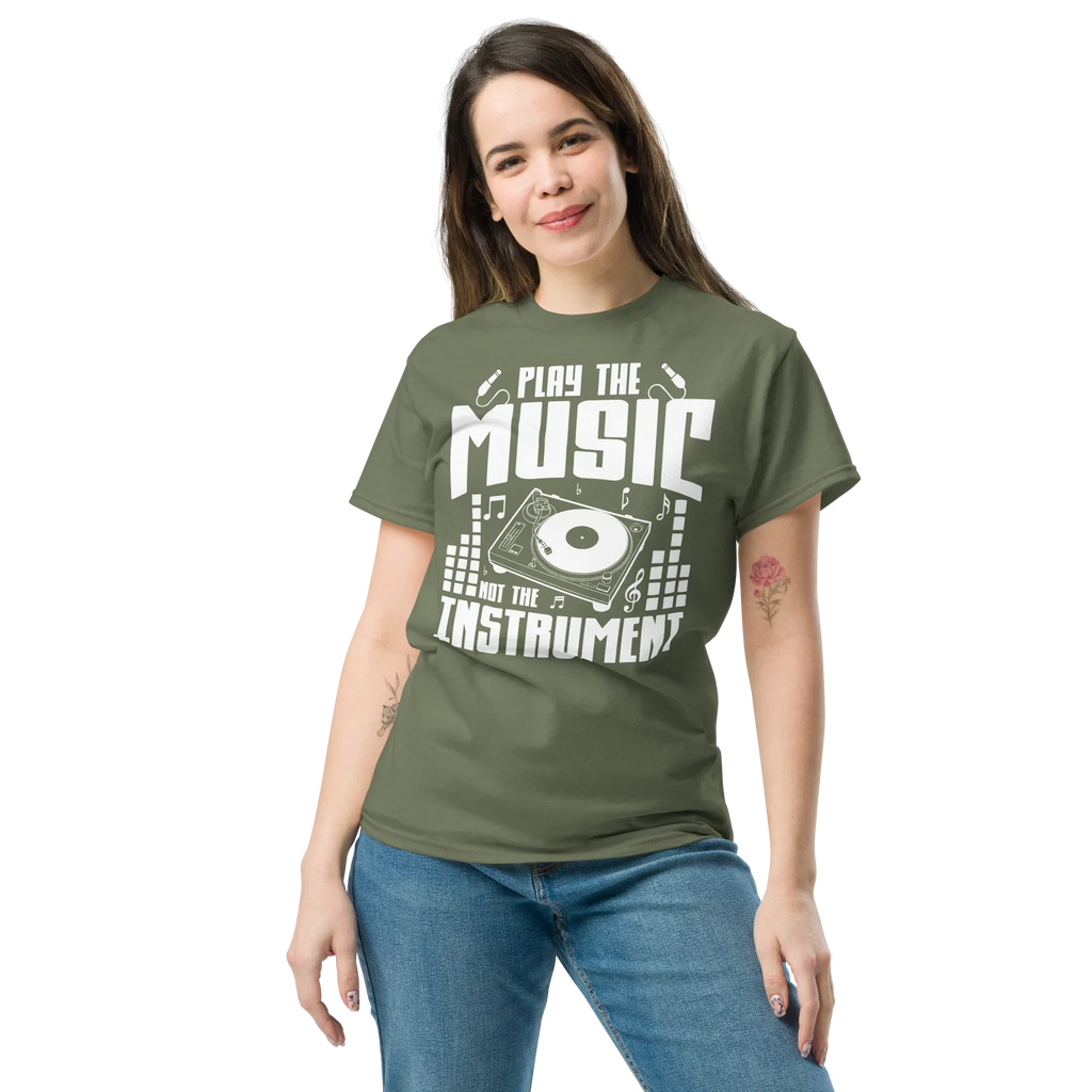 PLAY THE MUSIC NOT THE INSTRUMENT unisex t-shirt - - Music t-shirts - Printoo Shop