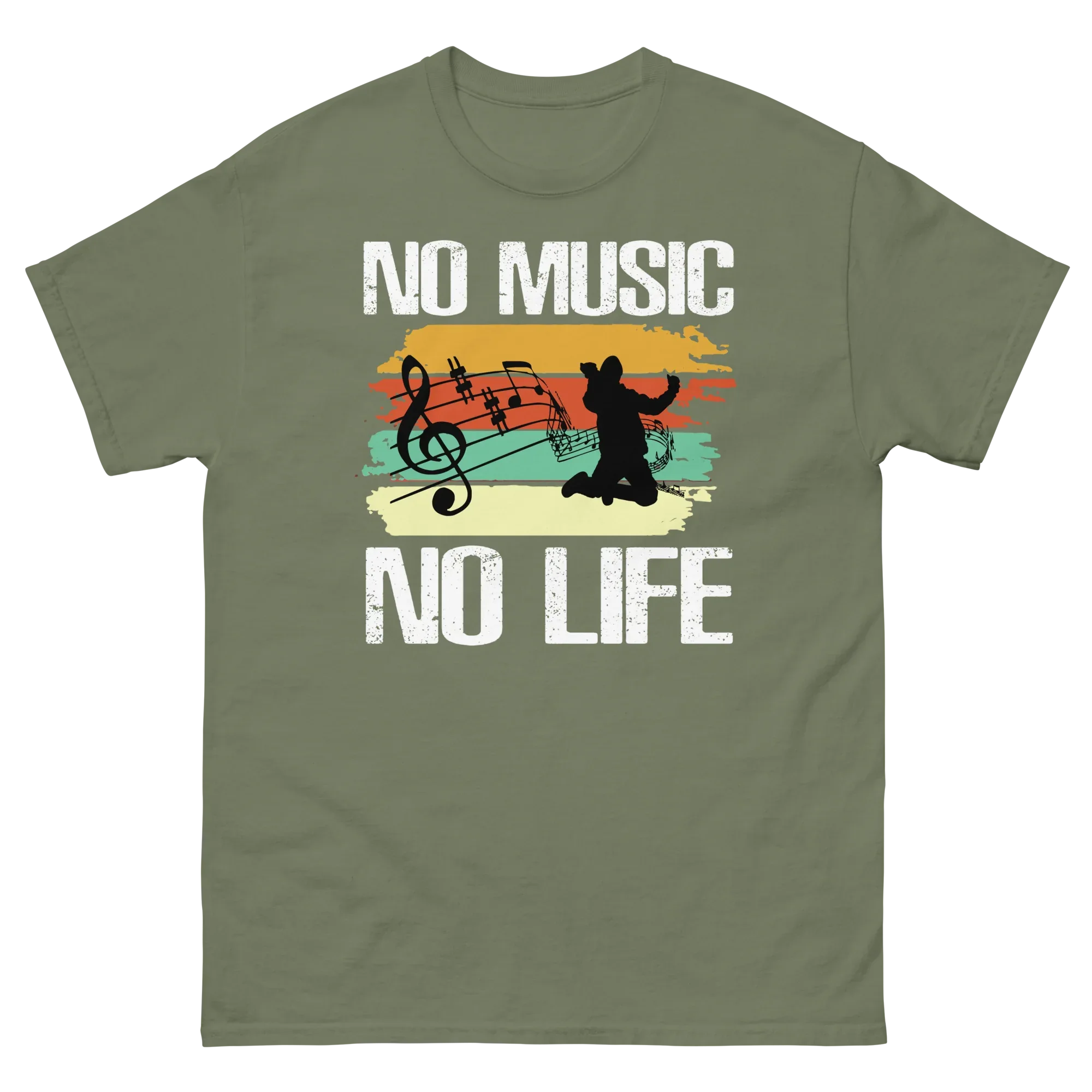 NO MUSIC NO LIFE unisex t -shirt - Printoo Shop - - 021.png, Music t-shirt, Unisex Classic Tee | Gildan 5000