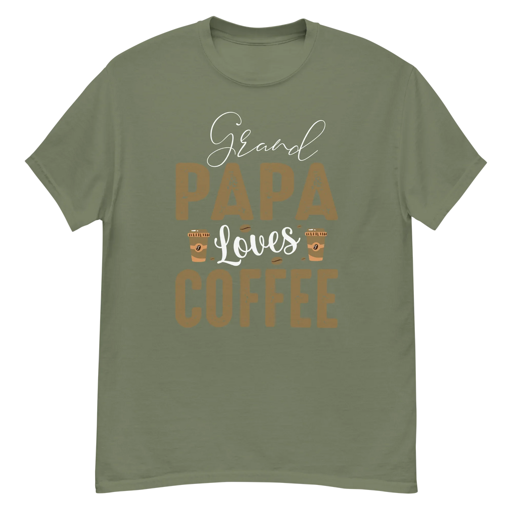 GRANDPA LOVES COFFEE unisex t-shirt - - - Printoo Shop