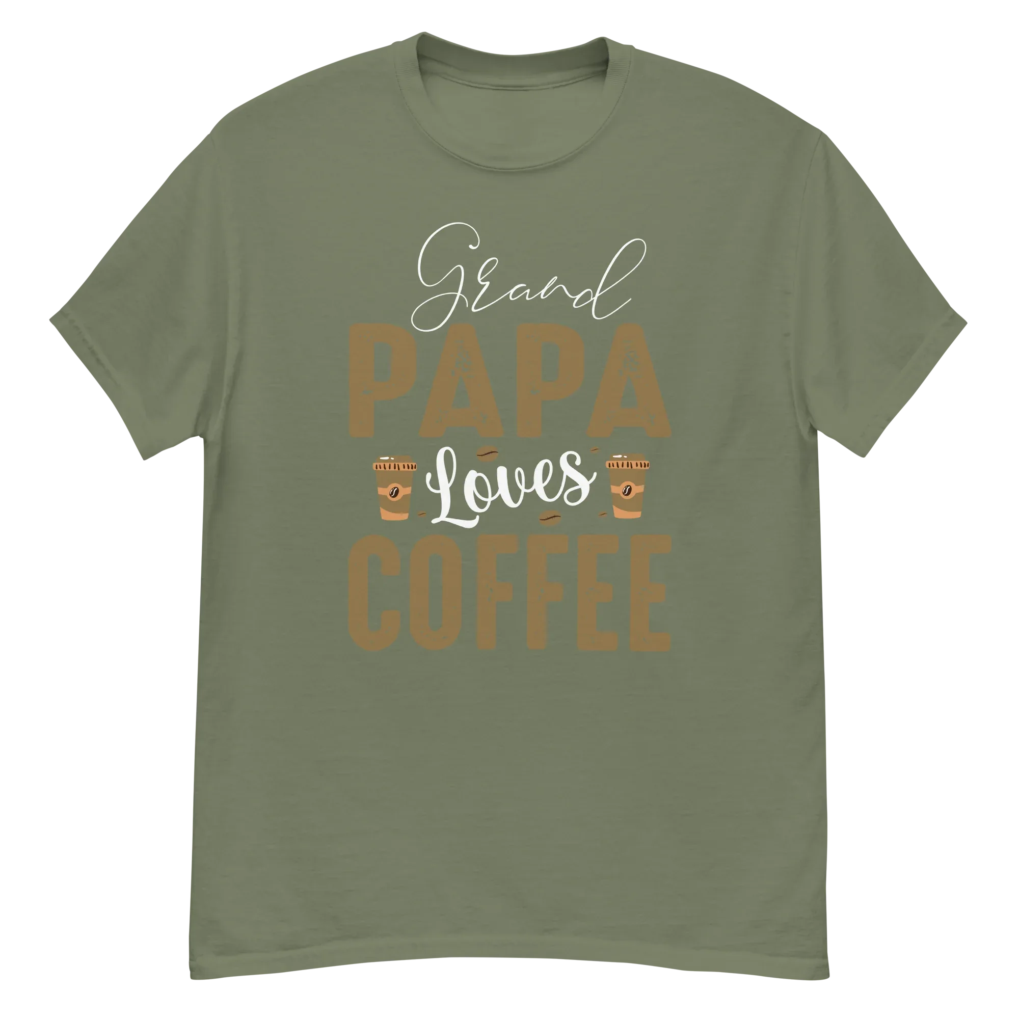 GRANDPA LOVES COFFEE unisex t-shirt - - - Printoo Shop