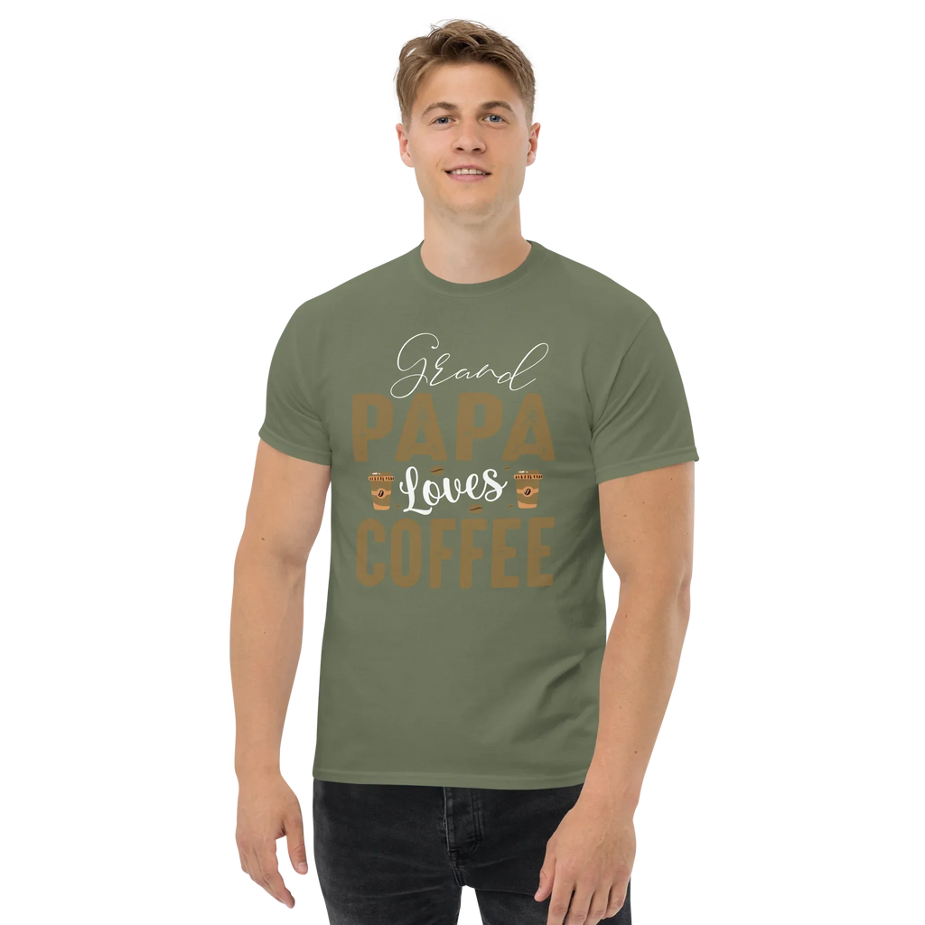 GRANDPA LOVES COFFEE unisex t-shirt - - - Printoo Shop