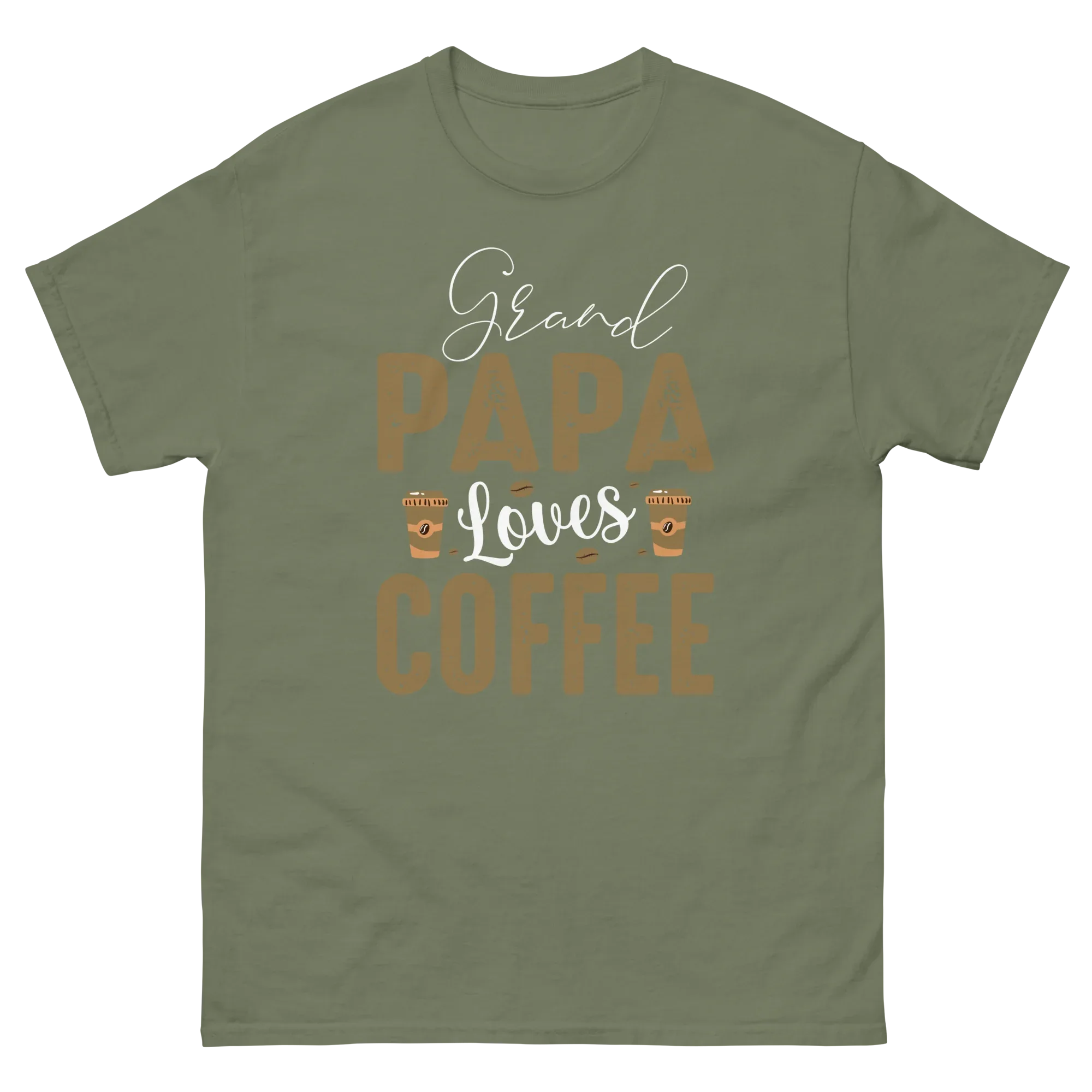 GRANDPA LOVES COFFEE unisex t-shirt - Printoo Shop - - t-shirt, unisex, Unisex Classic Tee | Gildan 5000