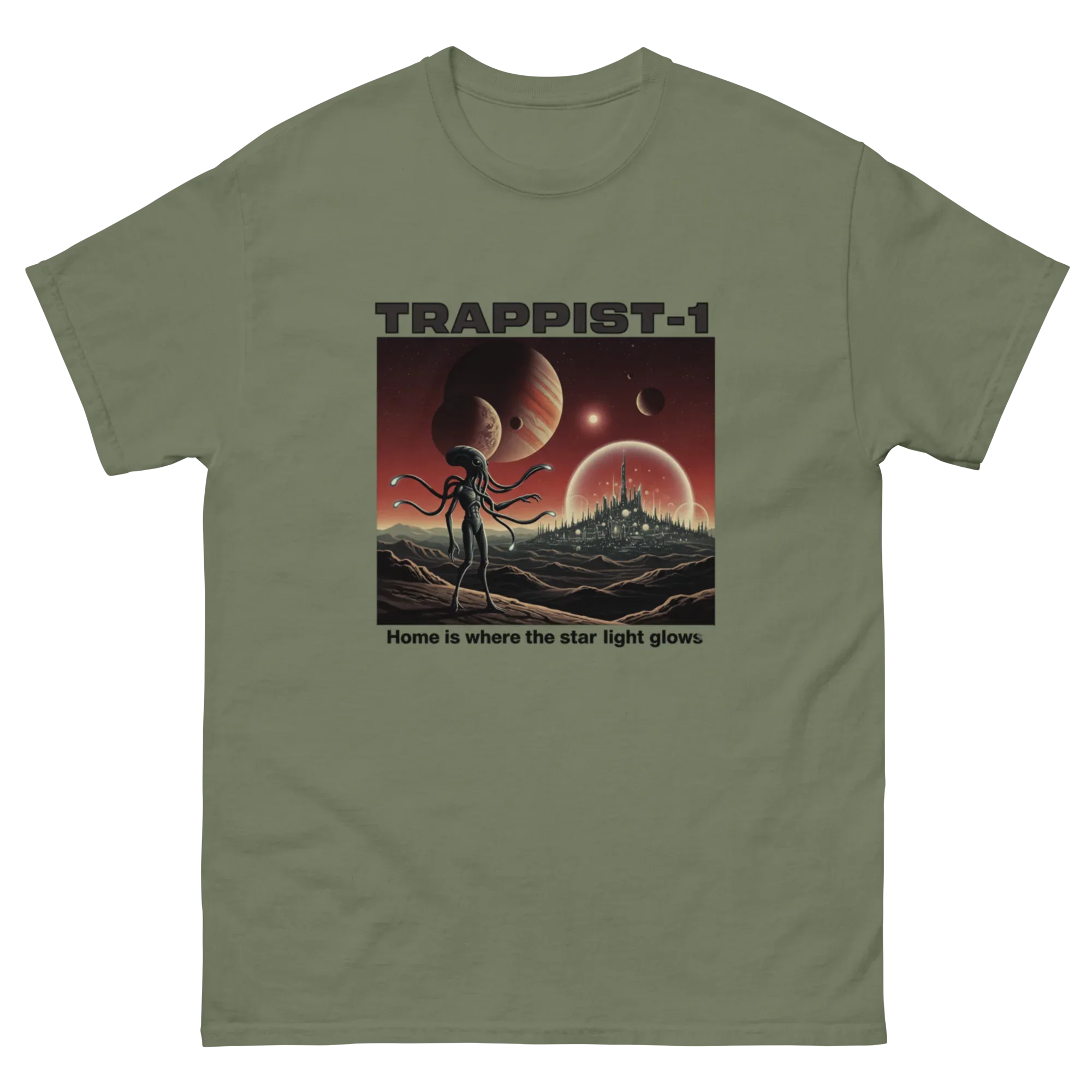 STARLIGHT HOME - TRAPPIST-1 unisex t-shirt - Printoo Shop - - Astronomy, Fantasy, t-shirt, unisex, Unisex Classic Tee | Gildan 5000