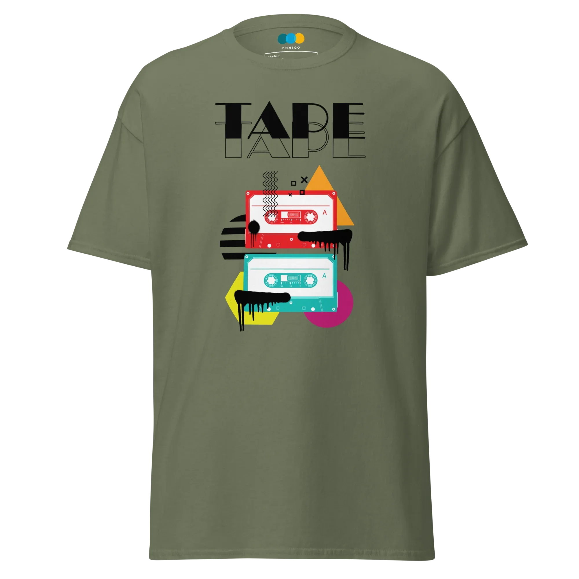 RETRO VIBE TAPE ART men’s t-shirt - Dark Heather / S - Printoo Shop - 3593913_15843