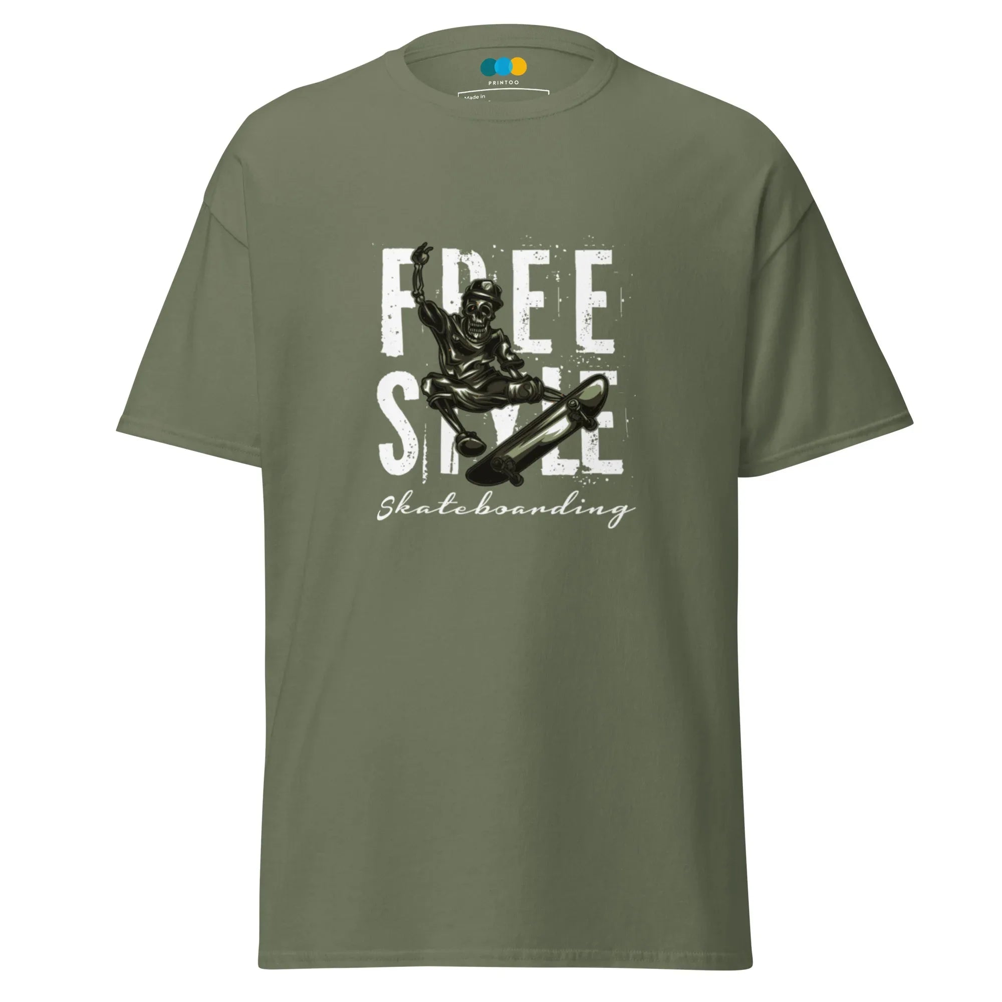 FREE STYLE SKATE VIBE men’s t-shirt - Charcoal / S - Printoo Shop - 1702754_15831