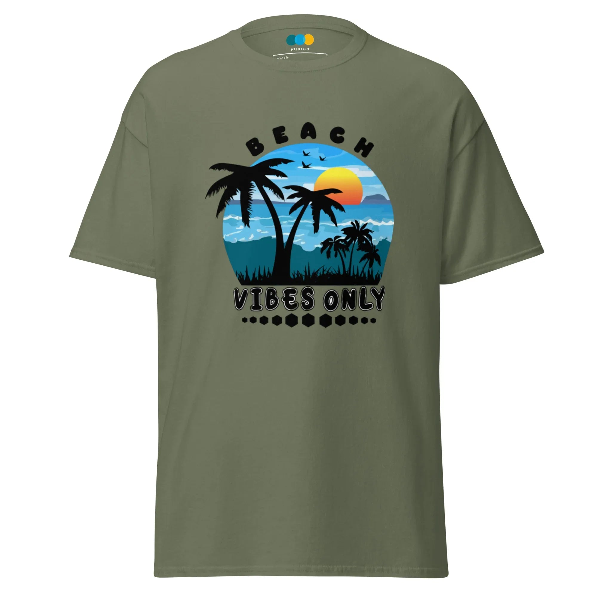 BEACH VIBES ONLY men’s t-shirt - Sapphire / S - Printoo Shop - 5821647_21659