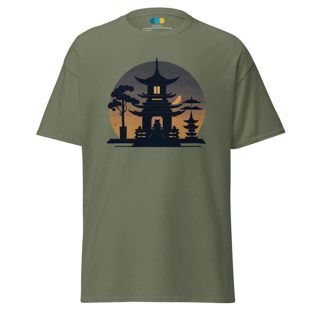 ZEN PAGODA NIGHT men’s t-shirt - Dark Chocolate / S - Printoo Shop - 2121444_15837