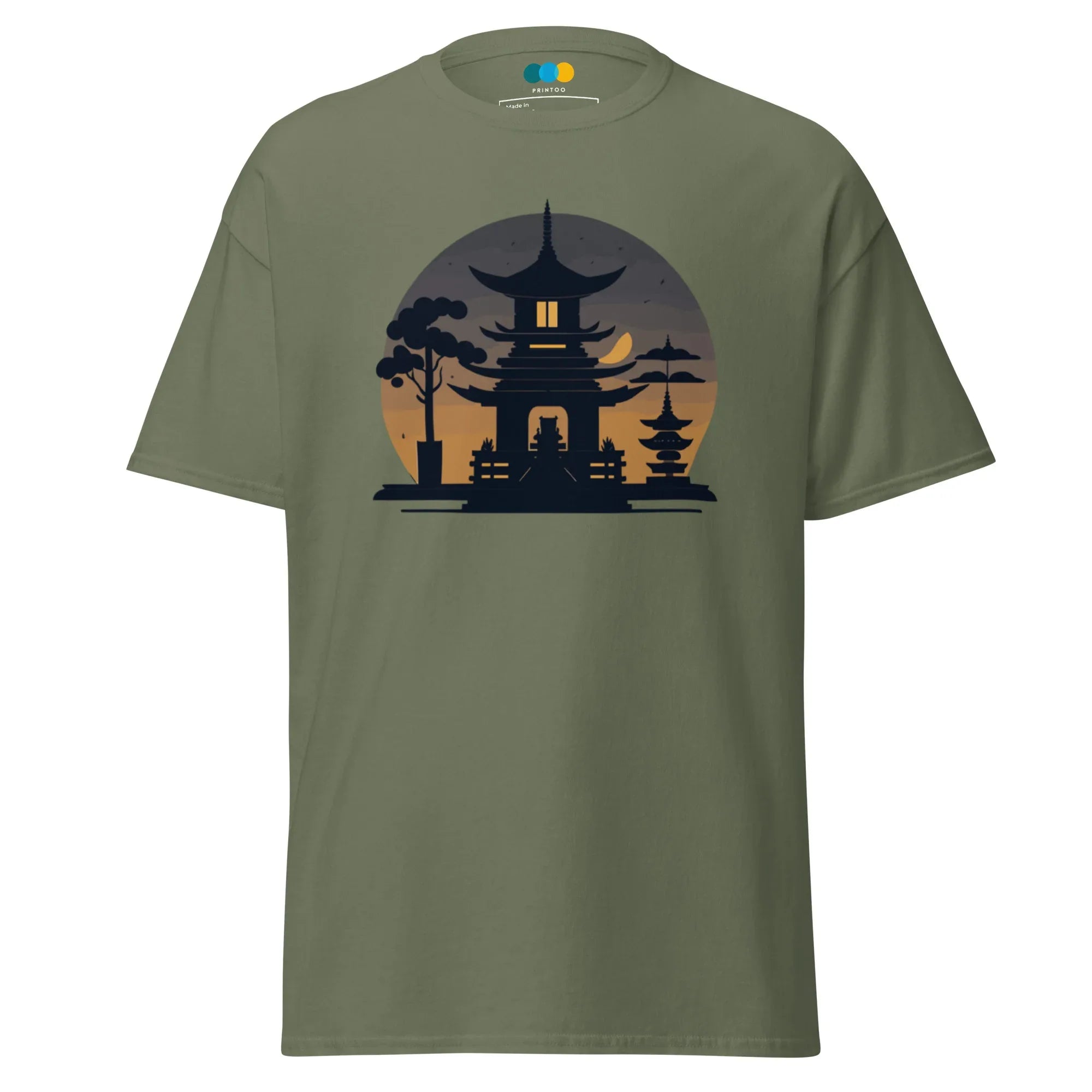 ZEN PAGODA NIGHT men’s t-shirt - Dark Chocolate / S - Printoo Shop - 2121444_15837