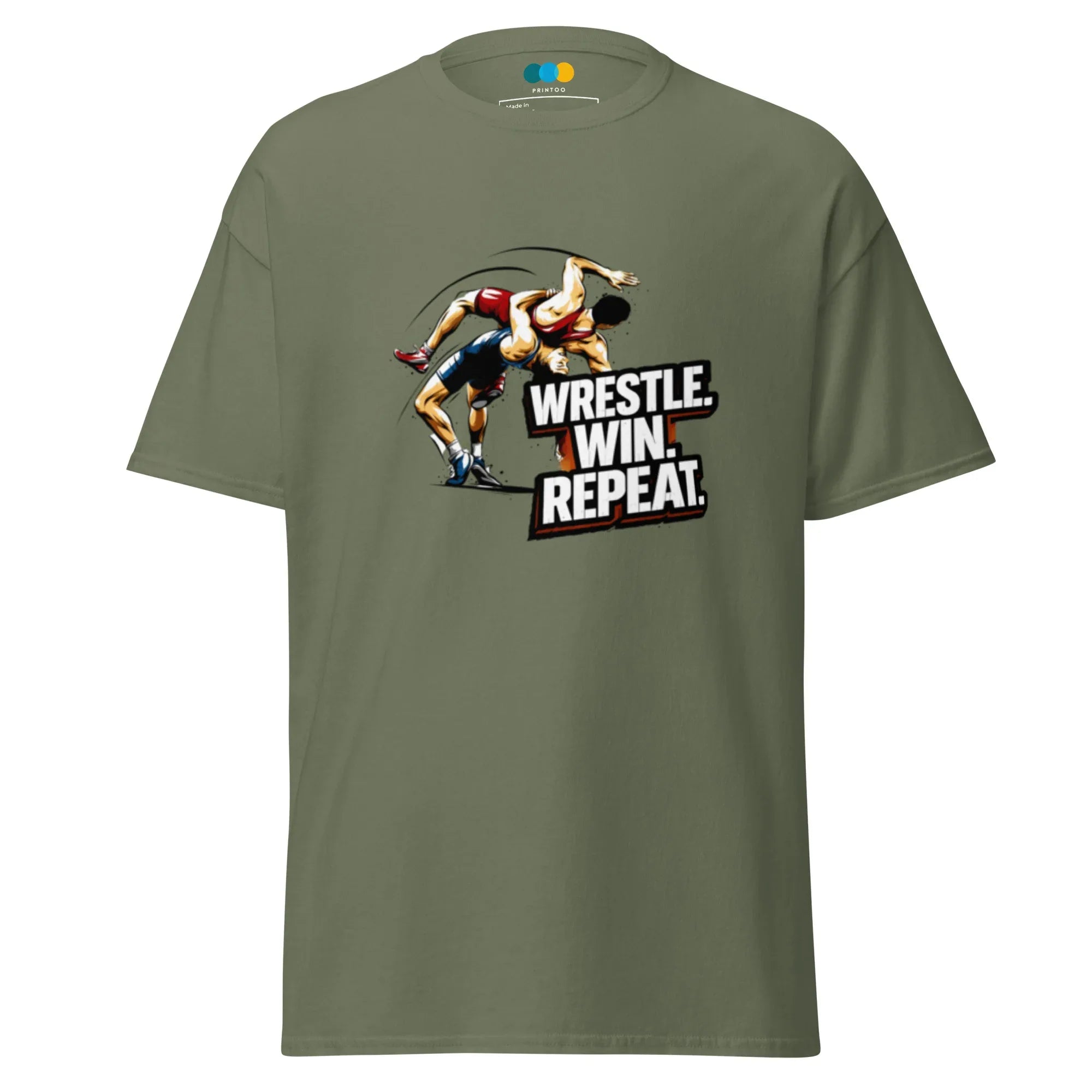 WRESTLE WIN REPEAT men’s t-shirt - Black / S - Printoo Shop - 3618485_11546