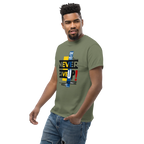 NEVER GIVE UP men’s t-shirt - Dark Heather / S - Printoo Shop - 3706269_15843