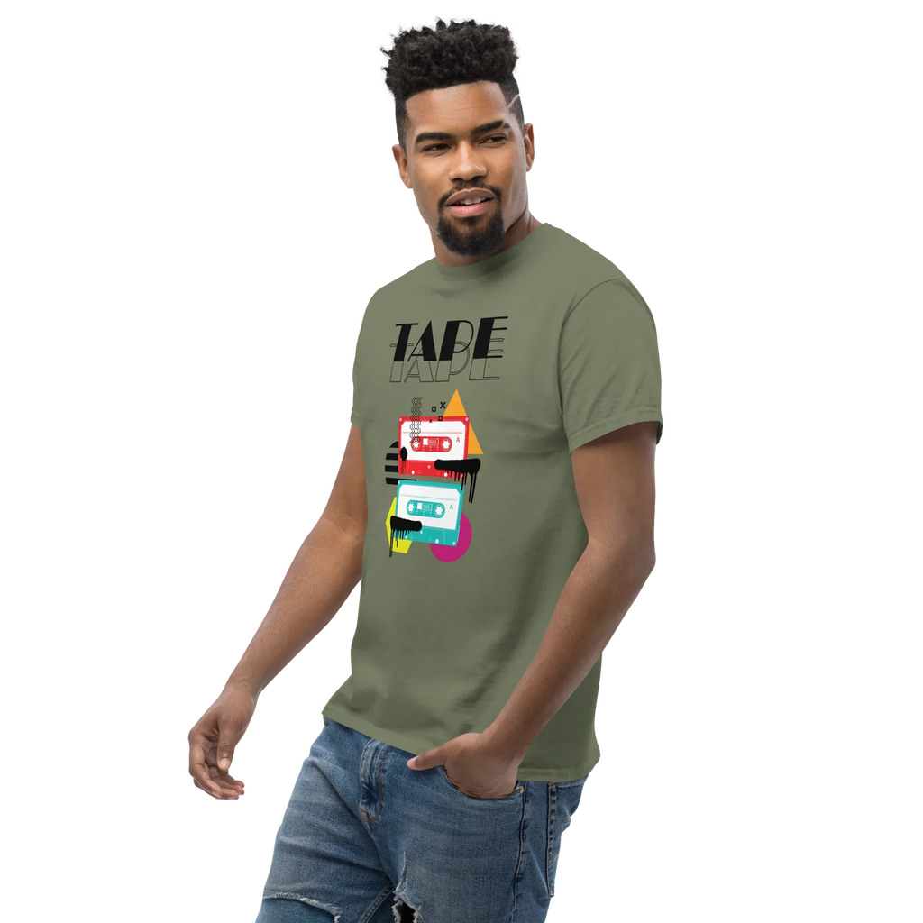 RETRO VIBE TAPE ART men’s t-shirt - Dark Heather / S - Printoo Shop - 3593913_15843