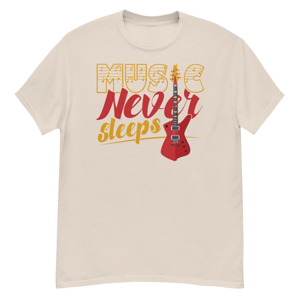 MUSIC NEVER SLEEPS unisex t-shirt - - Music t-shirts - Printoo Shop