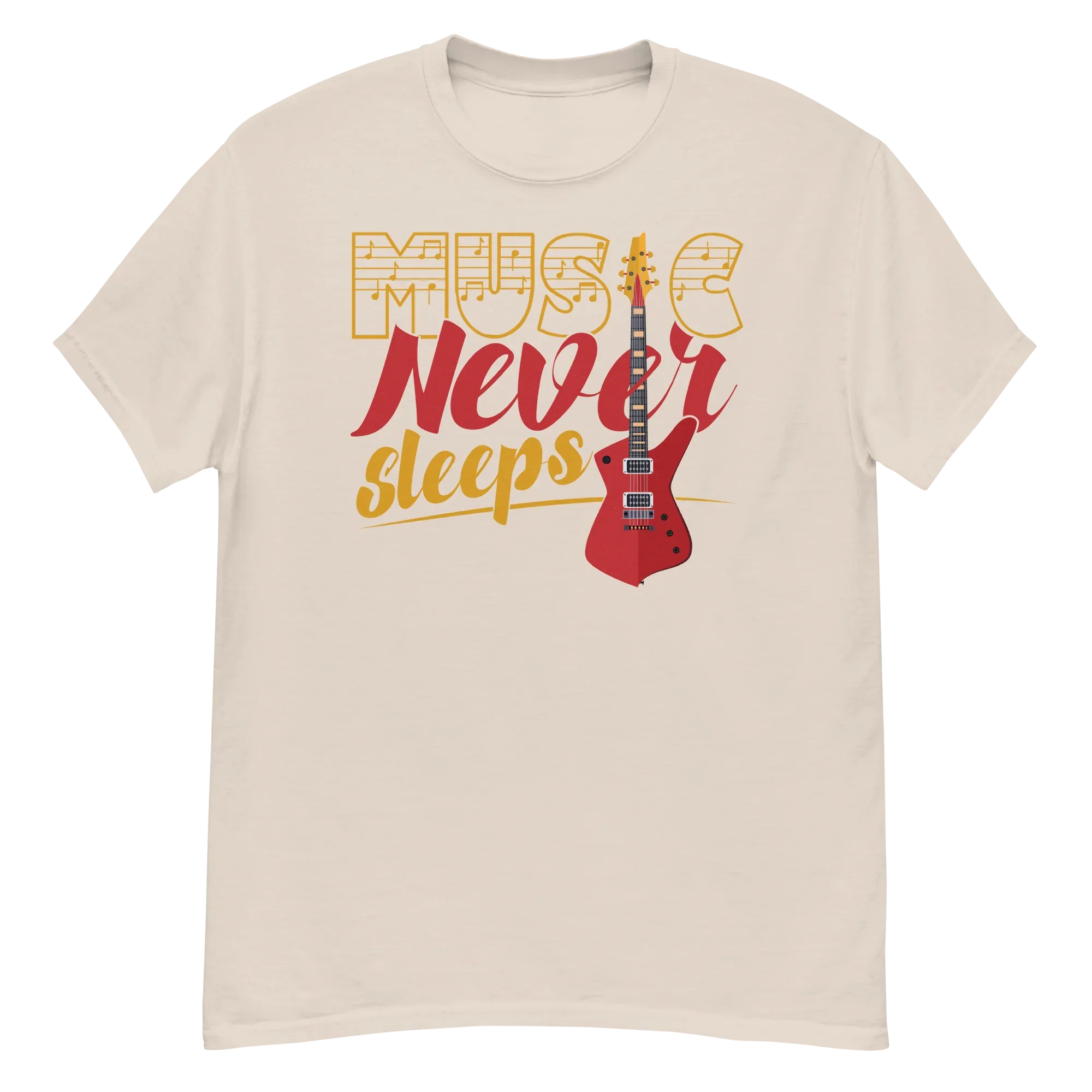 MUSIC NEVER SLEEPS unisex t-shirt - - Music t-shirts - Printoo Shop