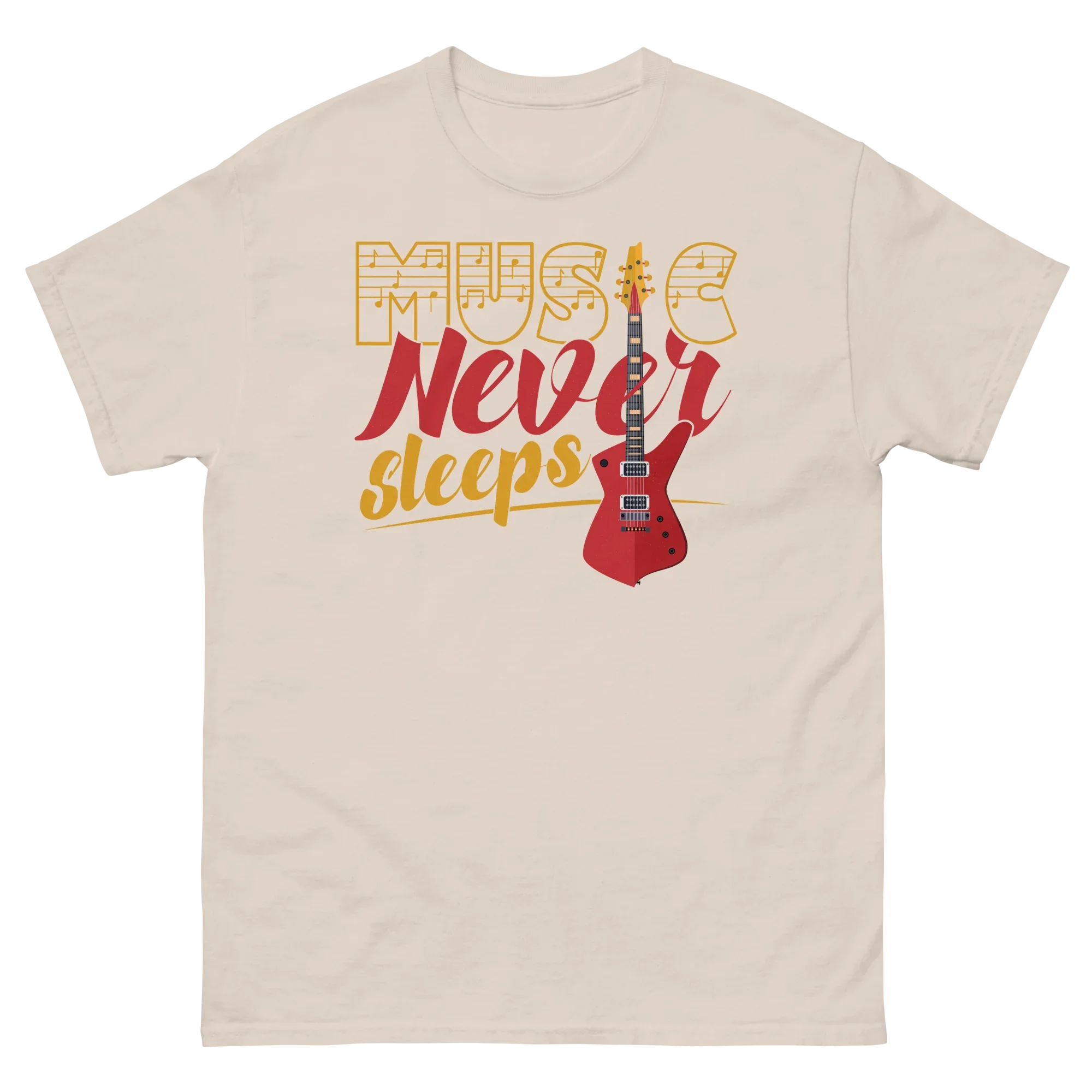 MUSIC NEVER SLEEPS unisex t-shirt - Printoo Shop - - 003.png, Music t-shirt, Unisex Classic Tee | Gildan 5000