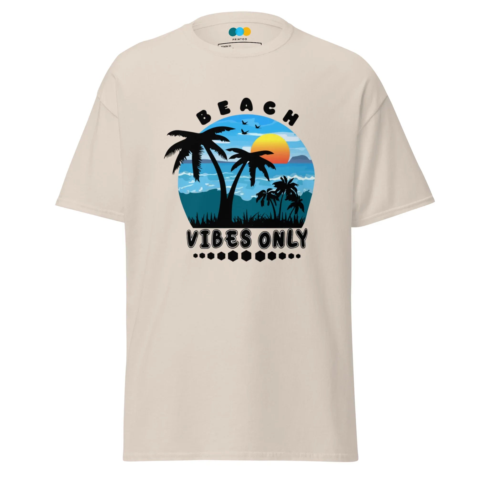 BEACH VIBES ONLY men’s t-shirt - Sapphire / S - Printoo Shop - 5821647_21659