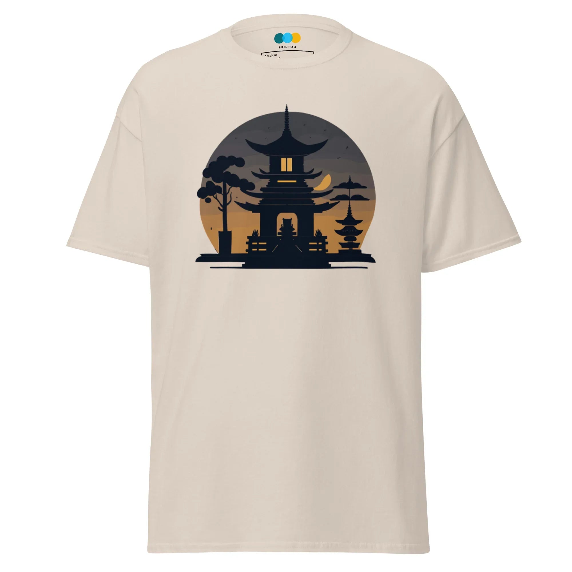 ZEN PAGODA NIGHT men’s t-shirt - Dark Chocolate / S - Printoo Shop - 2121444_15837