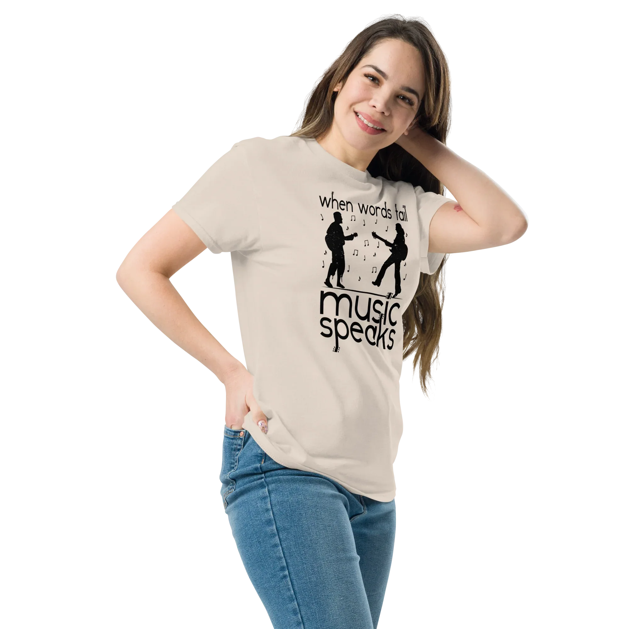 WHEN WORDS FAIL MUSIC SPEAKS unisex t-shirt - - Printoo Shop -