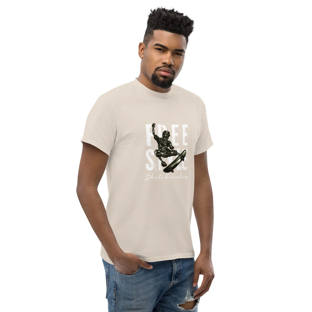 FREE STYLE SKATE VIBE men’s t-shirt - Charcoal / S - Printoo Shop - 1702754_15831