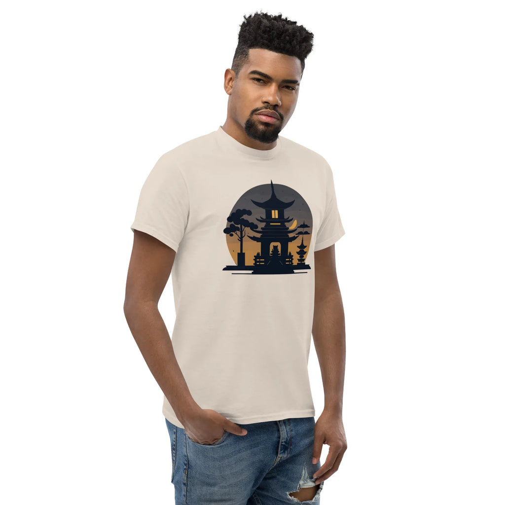 ZEN PAGODA NIGHT men’s t-shirt - Dark Chocolate / S - Printoo Shop - 2121444_15837