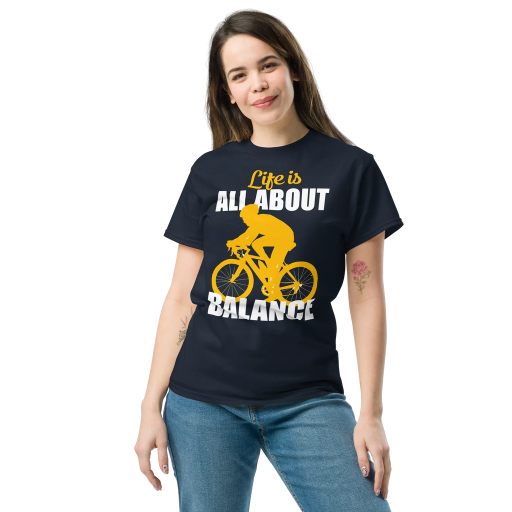 BALANCED LIFE unisex t-shirt - Printoo Shop - - bicycle, t-shirt, unisex, Unisex Classic Tee | Gildan 5000