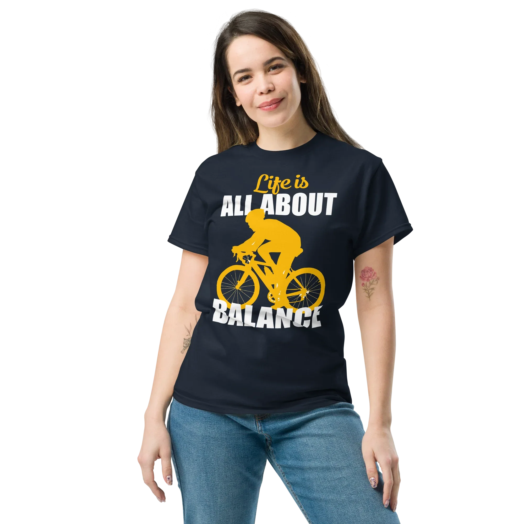 BALANCED LIFE unisex t-shirt - Printoo Shop - - bicycle, t-shirt, unisex, Unisex Classic Tee | Gildan 5000