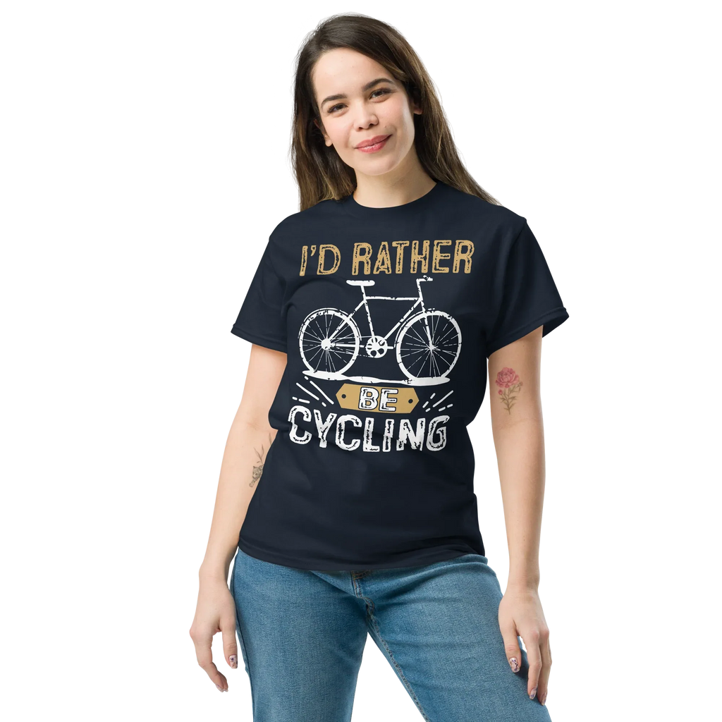I'D RATHER BE CYCLING unisex t-shirt - - Bicycle t-shirts - Printoo Shop