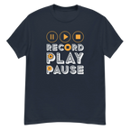 RECORD PLAY PAUSE unisex t-shirt - - Music t-shirts - Printoo Shop