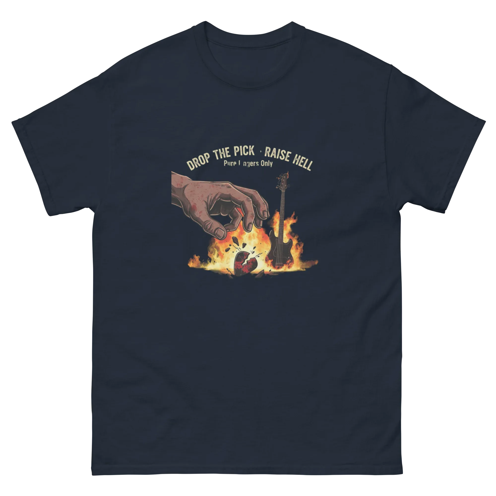 DROP THE PICK RAISE HELL unisex t-shirt - Printoo Shop - - metalmusic, Music t-shirt, t-shirt, unisex, Unisex Classic Tee | Gildan 5000