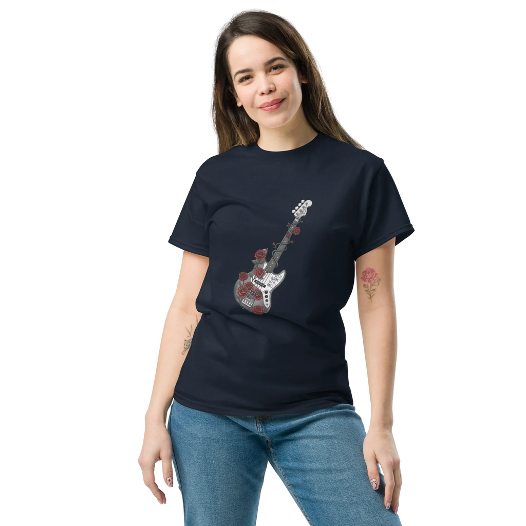 ROSE & GUITAR unisex t-shirt - - - Printoo Shop