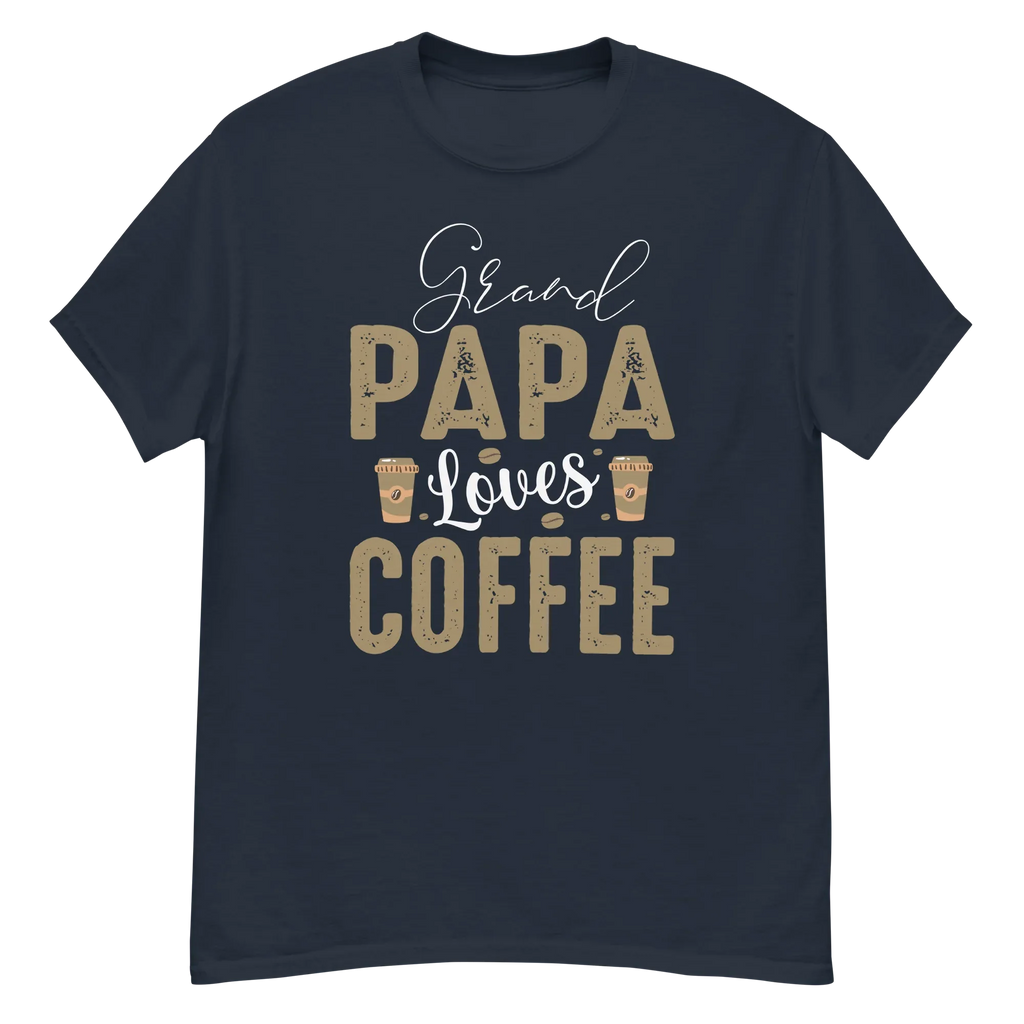 GRANDPA LOVES COFFEE unisex t-shirt - - - Printoo Shop