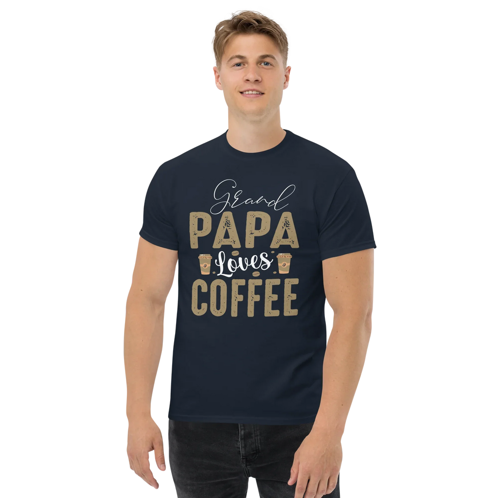 GRANDPA LOVES COFFEE unisex t-shirt - - - Printoo Shop