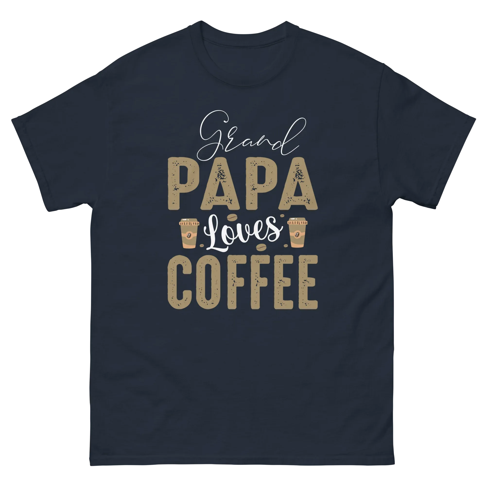 GRANDPA LOVES COFFEE unisex t-shirt - Printoo Shop - - t-shirt, unisex, Unisex Classic Tee | Gildan 5000